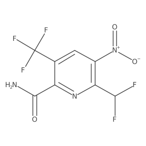 2-(Difluoromethyl)-3-nitro-5-(trifluoromethyl)pyridine-6-carboxamide结构式