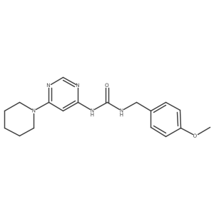 1-(4-Methoxybenzyl)-3-(6-(piperidin-1-yl)pyrimidin-4-yl)urea结构式