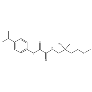 N1-(2-hydroxy-2-methyl-4-(methylthio)butyl)-N2-(4-isopropylphenyl)oxalamide结构式