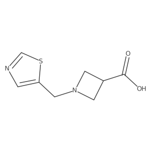 1-(Thiazol-5-ylmethyl)azetidine-3-carboxylic acid结构式