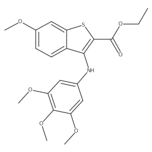 Benzo[b]thiophene-2-carboxylic acid, 6-methoxy-3-[(3,4,5-trimethoxyphenyl)amino]-, ethyl ester Structure