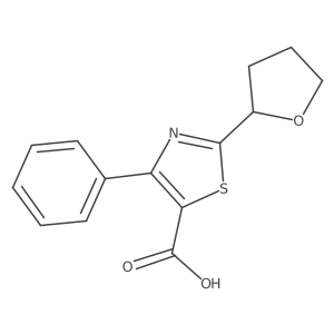 4-Phenyl-2-(tetrahydrofuran-2-yl)thiazole-5-carboxylic acid结构式