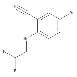 5-Bromo-2-(2,2-difluoroethylamino)benzonitrile结构式