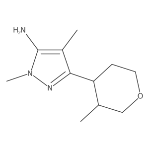 1,4-dimethyl-3-(3-methyloxan-4-yl)-1H-pyrazol-5-amine结构式