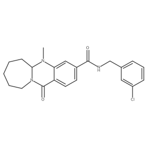 N-(3-chlorobenzyl)-5-methyl-12-oxo-5,5a,6,7,8,9,10,12-octahydroazepino[2,1-b]quinazoline-3-carboxamide结构式