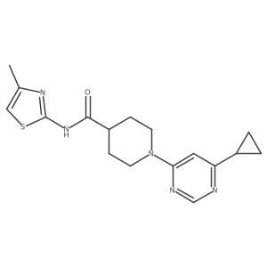 1-(6-cyclopropylpyrimidin-4-yl)-N-(4-methylthiazol-2-yl)piperidine-4-carboxamide结构式