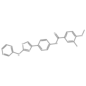3-fluoro-4-methoxy-N-(4-(2-(pyridin-3-ylamino)thiazol-4-yl)phenyl)benzamide Structure