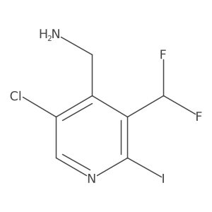 (5-Chloro-3-(difluoromethyl)-2-iodopyridin-4-yl)methanamine Structure