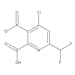 4-Chloro-6-(difluoromethyl)-3-nitropicolinic acid结构式