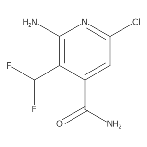 2-Amino-6-chloro-3-(difluoromethyl)isonicotinamide结构式