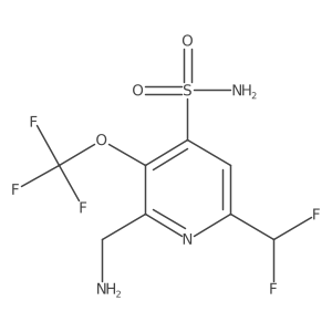 2-(Aminomethyl)-6-(difluoromethyl)-3-(trifluoromethoxy)pyridine-4-sulfonamide结构式