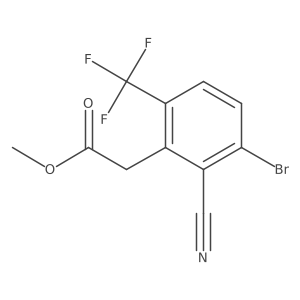 Methyl 3-bromo-2-cyano-6-(trifluoromethyl)phenylacetate结构式