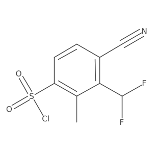 4-Cyano-3-(difluoromethyl)-2-methylbenzene-1-sulfonyl chloride结构式