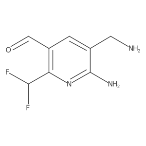 6-Amino-5-(aminomethyl)-2-(difluoromethyl)nicotinaldehyde结构式