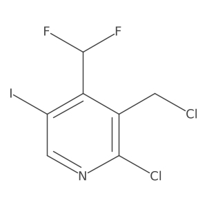 2-Chloro-3-(chloromethyl)-4-(difluoromethyl)-5-iodopyridine Structure