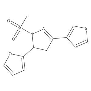5-(furan-2-yl)-1-methanesulfonyl-3-(thiophen-3-yl)-4,5-dihydro-1H-pyrazole结构式