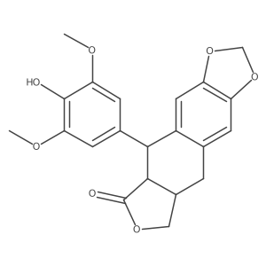 (5R,5Ar)-5-(4-hydroxy-3,5-dimethoxyphenyl)-5a,8,8a,9-tetrahydro-5H-[2]benzofuro[5,6-f][1,3]benzodioxol-6-one结构式