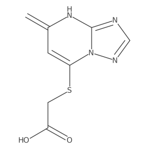 Acetic acid, 2-[(1,5-dihydro-5-methylene[1,2,4]triazolo[1,5-a]pyrimidin-7-yl)thio]- Structure