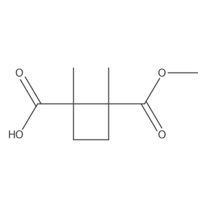2-(Methoxycarbonyl)-1,2-dimethylcyclobutane-1-carboxylic acid结构式