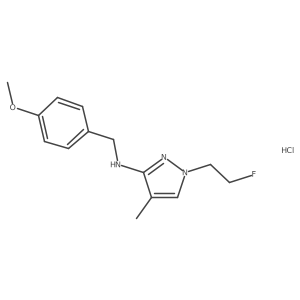 1-(2-fluoroethyl)-N-[(4-methoxyphenyl)methyl]-4-methylpyrazol-3-amine;hydrochloride Structure