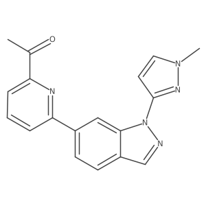 1-[6-[1-(1-Methyl-1H-pyrazol-3-yl)-1H-indazol-6-yl]-2-pyridinyl]ethanone结构式