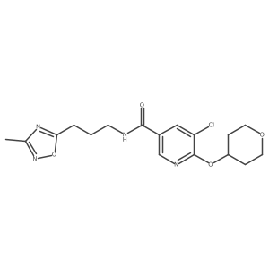 5-chloro-N-(3-(3-methyl-1,2,4-oxadiazol-5-yl)propyl)-6-((tetrahydro-2H-pyran-4-yl)oxy)nicotinamide Structure