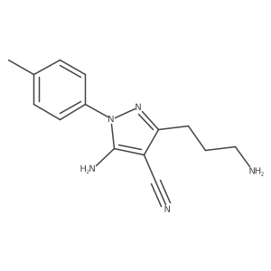 Cc1ccc(-n2nc(CCCN)c(C#N)c2N)cc1结构式