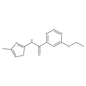6-ethoxy-N-(4-methylthiazol-2-yl)pyrimidine-4-carboxamide结构式