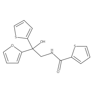 N-(2-(furan-2-yl)-2-hydroxy-2-(thiophen-2-yl)ethyl)thiophene-2-carboxamide结构式