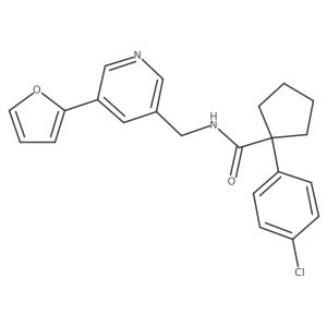 1-(4-chlorophenyl)-N-((5-(furan-2-yl)pyridin-3-yl)methyl)cyclopentanecarboxamide Structure