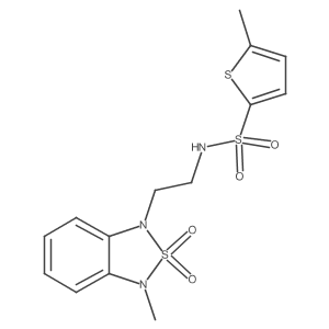5-methyl-N-(2-(3-methyl-2,2-dioxidobenzo[c][1,2,5]thiadiazol-1(3H)-yl)ethyl)thiophene-2-sulfonamide结构式