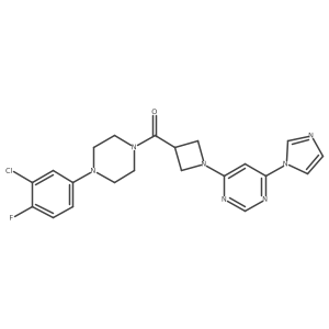 (1-(6-(1H-imidazol-1-yl)pyrimidin-4-yl)azetidin-3-yl)(4-(3-chloro-4-fluorophenyl)piperazin-1-yl)methanone Structure