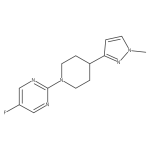 5-fluoro-2-(4-(1-methyl-1H-pyrazol-3-yl)piperidin-1-yl)pyrimidine Structure
