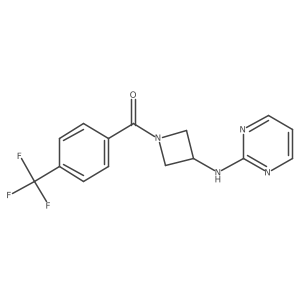 (3-(Pyrimidin-2-ylamino)azetidin-1-yl)(4-(trifluoromethyl)phenyl)methanone Structure