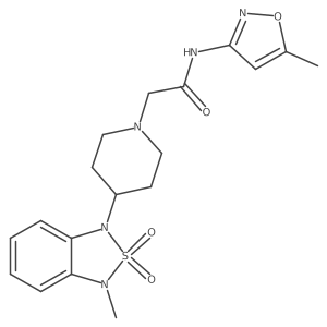 2-(4-(3-methyl-2,2-dioxidobenzo[c][1,2,5]thiadiazol-1(3H)-yl)piperidin-1-yl)-N-(5-methylisoxazol-3-yl)acetamide Structure