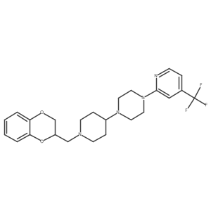 1-(1-((2,3-Dihydrobenzo[b][1,4]dioxin-2-yl)methyl)piperidin-4-yl)-4-(4-(trifluoromethyl)pyridin-2-yl)piperazine结构式