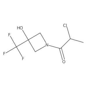 2-Chloro-1-(3-hydroxy-3-(trifluoromethyl)azetidin-1-yl)propan-1-one Structure