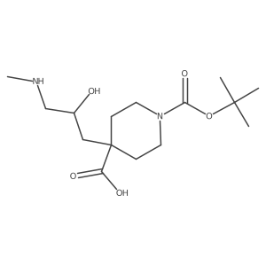 1-[(Tert-butoxy)carbonyl]-4-[2-hydroxy-3-(methylamino)propyl]piperidine-4-carboxylic acid结构式