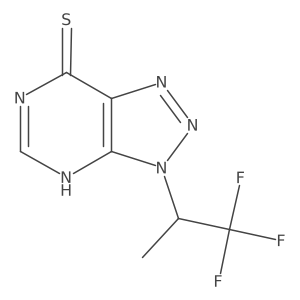 3-(1,1,1-trifluoropropan-2-yl)-3H-[1,2,3]triazolo[4,5-d]pyrimidine-7-thiol结构式