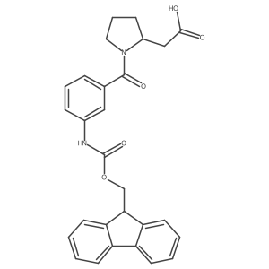 2-[(2R)-1-[3-({[(9H-fluoren-9-yl)methoxy]carbonyl}amino)benzoyl]pyrrolidin-2-yl]acetic acid Structure