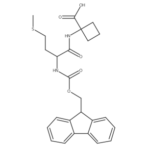 1-[(2S)-2-({[(9H-fluoren-9-yl)methoxy]carbonyl}amino)-4-(methylsulfanyl)butanamido]cyclobutane-1-carboxylic acid结构式