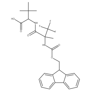 (2R)-2-[2-({[(9H-fluoren-9-yl)methoxy]carbonyl}amino)-3,3,3-trifluoro-2-methylpropanamido]-3,3-dimethylbutanoic acid Structure