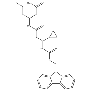 (3R)-3-[3-cyclopropyl-3-({[(9H-fluoren-9-yl)methoxy]carbonyl}amino)propanamido]hexanoic acid Structure