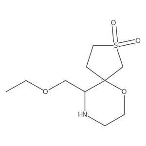10-(Ethoxymethyl)-6-oxa-2lambda6-thia-9-azaspiro[4.5]decane-2,2-dione结构式