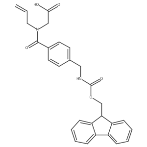 2-(1-{4-[({[(9H-fluoren-9-yl)methoxy]carbonyl}amino)methyl]phenyl}-N-(prop-2-en-1-yl)formamido)acetic acid结构式
