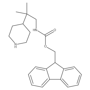 (9H-fluoren-9-yl)methyl N-[2-methyl-2-(piperidin-4-yl)propyl]carbamate结构式