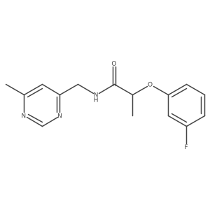 2-(3-fluorophenoxy)-N-[(6-methylpyrimidin-4-yl)methyl]propanamide结构式