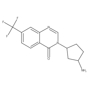 3-[(1R,3R)-3-aminocyclopentyl]-7-(trifluoromethyl)quinazolin-4-one结构式