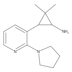 rac-(1R,3R)-2,2-dimethyl-3-[2-(pyrrolidin-1-yl)pyridin-3-yl]cyclopropan-1-amine结构式