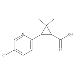 rac-(1R,3R)-3-(5-chloropyridin-2-yl)-2,2-dimethylcyclopropane-1-carboxylic acid结构式